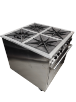 ESTUFA DE 4 PUESTOS 2 SENCILLOS Y 2 DOBLES CON HORNO  – ACERO INOXIDABLE REF. 304 - Image 2