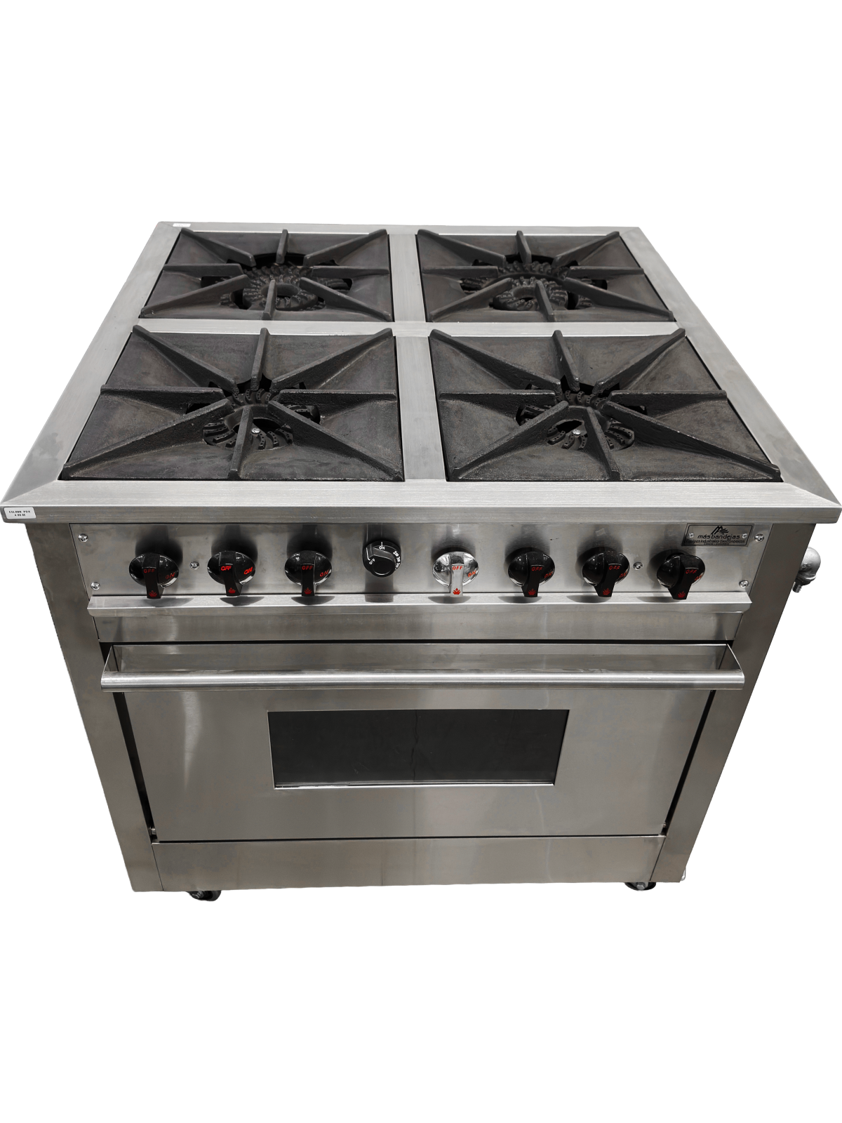 ESTUFA DE 4 PUESTOS 2 SENCILLOS Y 2 DOBLES CON HORNO  – ACERO INOXIDABLE REF. 304 - Image 3
