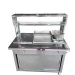 CARRO PARA COMIDAS RÁPIDAS EN ACERO SATINADO DE TRES SERVICIOS