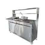CARRO PARA COMIDAS RÁPIDAS EN ACERO SATINADO DE CUATRO SERVICIOS